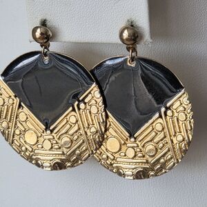 Elegant Black and Gold Earrings
